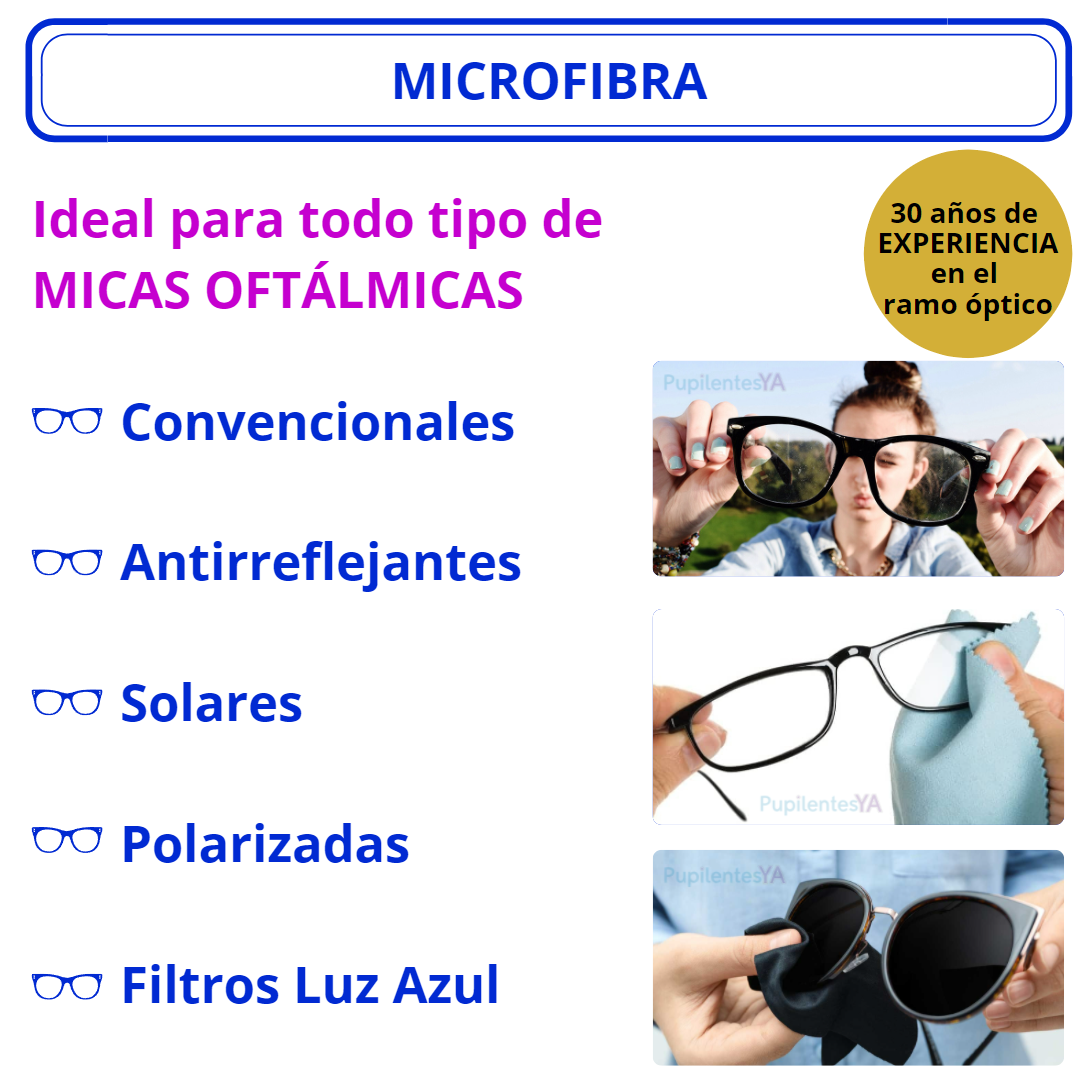 Microfibra PREMIUM para Limpieza de Lentes (2 piezas)